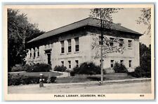 c1920 Public Library Exterior Street Dearborn Michigan Vintage Antique Postcard picture