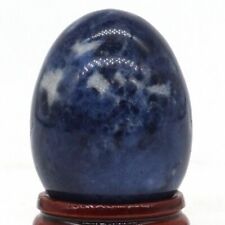 EPIC STONE- 30x40mm Blue Soladite Gemstone Crystal Reiki Healing  Egg + Stand picture