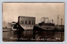 Au Sable River MI-Michigan, RPPC, Power Dam, Antique, Vintage Postcard picture