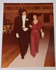 Vintage 1970s Found Photograph Original Photo Wedding Groom Feathered Hair picture