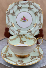 Vintage Windsor Bone China Set of 3 Bread Plates & 2 Tea Cups Made In England picture