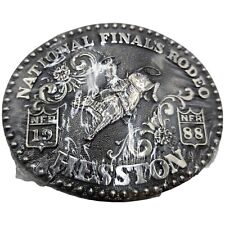 1988 National Finals Rodeo NFR Belt Buckle Bull Rider Hesston NOS Cowboy Vintage picture