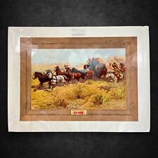 Attack On The Overland Stage 1860 Anheuser-Busch 1952 Lithograph Uncut 41x56 picture