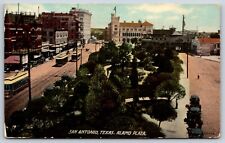 Postcard Alamo Plaza, Street Cars, Street View, San Antonio Texas Unposted picture