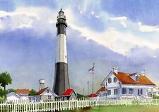 Tybee Island Lighthouse Georgia Fridge Magnet. James Mann watercolor landscape picture