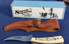 1991 SCHRADE USA 502SC Scrimshaw Fixed Blade Knife w/Sheath picture