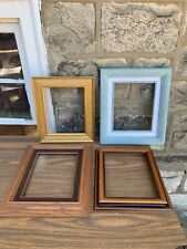4 Pack VTG Solid Wood Picture Frame Assorted Blue Gold For Picture Photo NOS picture
