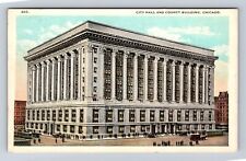 Chicago IL-Illinois, City Hall And County Building, Antique Vintage Postcard picture