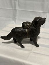 I Hear A Call Cast Iron Penny Bank St Bernard Dog Antique Dated 1900 AC Williams picture