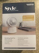 Style Selections 5020101 3 Speed Oscillating Desk Fan USB Powered Ships Free picture