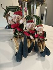 CHRISTMAS 3 PIXIES ELVES 18 28 36 WIREFRAME POSEABLE DOLLS Santa picture