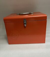 Vintage BLACK & DECKER Metal Case Tool Box For Circular Saw Orange B&D Case Only picture