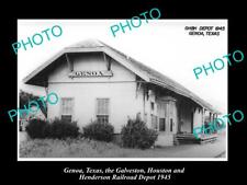 OLD 8x6 HISTORIC PHOTO OF GENOA TEXAS THE RAILROAD DEPOT STATION c1945 picture