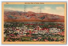 1949 Birdseye View Desert Mountains Santa Catalinas East Tucson Arizona Postcard picture
