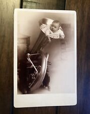 Unusual Cabinet Card Photo - Baby Stuffed In Tuba 1800s Vintage Antique Rare picture