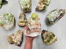 Big Green Calcite Crystal Decorator Pieces Large Raw Rough Healing Display Rocks picture