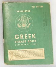 WWII TM 30-650 Greek Phrase Booklet picture