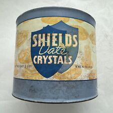 vTg Shields Date Crystals Fruit Metal Kitchen Tin Can Primitive Country Store picture