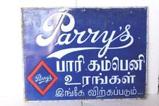 Enamel Signboard Old Vintage Porcelain Parry's Advertising Collectible BB-17 picture