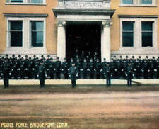 Bridgeport Connecticut Police Department Force Officers Vintage Postcard picture