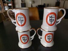 4  Vintage JAMES BEAM MR. and MRS T BLOODY MARY MIX MUGS STEINS BEER JIM  1977 picture