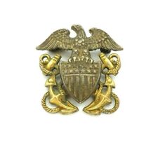 Amico WWII USN Navy Marine Sterling Silver And 1/20 10k Eagle Anchor Officer Pin picture