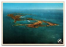 Vintage 1980s - Aerial View of Bermuda From Air, Bermuda Postcard (Posted 1985) picture