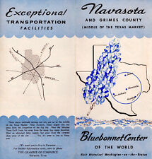 Navasota Texas Grimes County Vintage Chamber of Commerce Illustrated Brochure picture