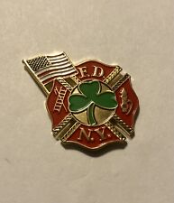 NEW YORK CITY FIRE DEPT IRISH FIREFIGHTER PATCH PIN ~ FDNY PATCH PIN ~ picture