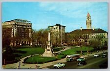 Worcester Massachusetts Common City Hall Hotel Bancroft Birds Eye View Postcard picture