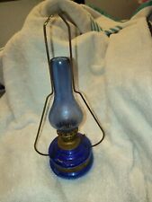 Mini vintage blue hurricane lamp picture