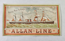 Rare Only Dated Example 1881 Allan Line Royal Mail Steamships Trade Card Offers picture