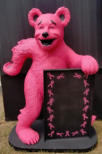 PINK BREAST CANCER AWARENESS BEAR ADVERTISING STATUE W/ SIGN *FREIGHT SHIPPING picture