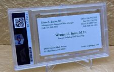 Werner Spitz Autograph PSA Signed Business Card JFK & MLK Forensic Pathologist picture