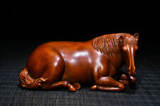 13cm fengshui natural boxwood wood carved horse steed exquisite statue ornament picture