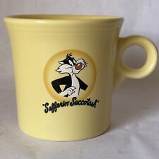 Warner Brothers Looney Tunes Fiestaware Yellow Sylvester Coffee Mug 1994 EUC picture