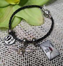 ✨HARRY POTTER The Cupboard Under the Stairs 3 Charm Bracelet WBE Woven Black✨ picture