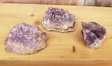 Lot of 3 Natural Amethyst Crystals Minerals, 362g Estate Specimens picture