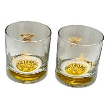 Aberfeldy Whisky Glass Gold Bee Lot 2 10 oz Clear Golden Dram Bee picture