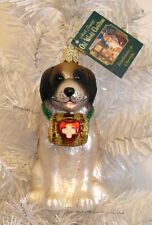 2011 - ST. BERNARD DOG - OLD WORLD CHRISTMAS BLOWN GLASS ORNAMENT - NEW W/TAG picture