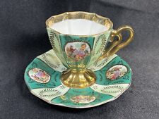 ANTIQUE ROYAL VIENNA CUP /SAUCER ROYAL GREE COURTING SERENADING COUPLE GOLD GILT picture