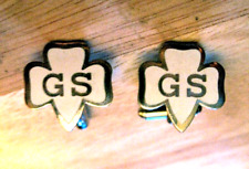 1960-61 Girl Scout CUFF-LINKS White Enamel LEADER Adult Men GIFT QUALITY Unused picture