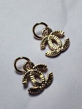 DESIGNER TINY GOLD ZIP PULLS 12 MM DOUBLE SIDED 2 PCS picture