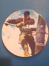 Vintage The Telephone Lineman By Norman Rockwell  # 1367 Collection Plate 1993 picture
