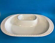 Nora Fleming Pearl Dot Chip and Dip Oval Bowl / Platter Stoneware Retired picture