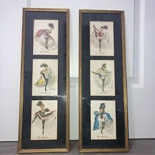 Set of 6 Paris French CanCan Girl Dance Janicotte Art France 6x4  Postcard picture