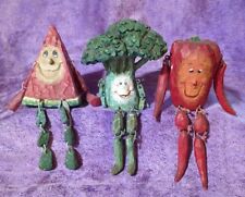 Vintage Anthropomorphic Vegetable Shelf Sitters Resin Figuries Kitchen Decor picture