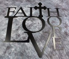 Faith Love and Hope with Cross Metal Wall Art 18