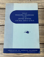 Vintage 1956 List of Principal Railroads in The United States with Home Address  picture