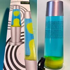 [NEW IN BOX] Vintage Lava Lamp Hot Rocket Hot Rock Blue Liquid Yellow Lava 1990s picture